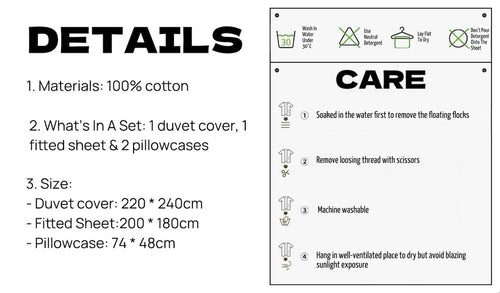 Dopamine Stripe Cotton Queen Size Duvet Cover Set With Pillowcases &